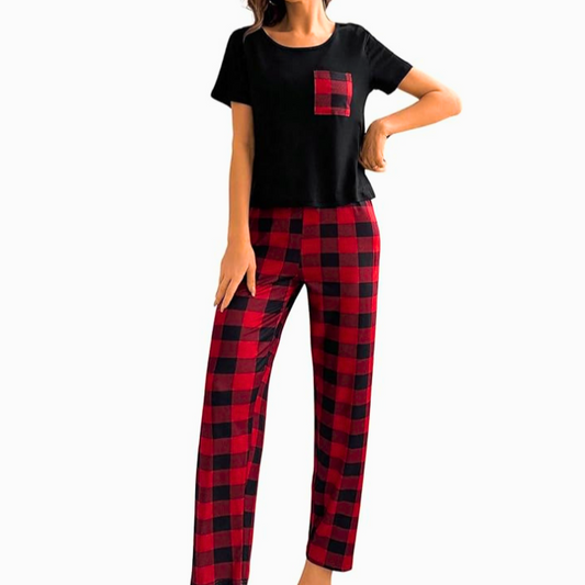 Bold Red & Black Lounge Wear / Pajama Set